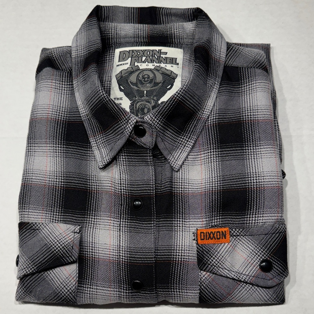 DIXXON WOMEN’s Gray and Black The Big Twin Flannel